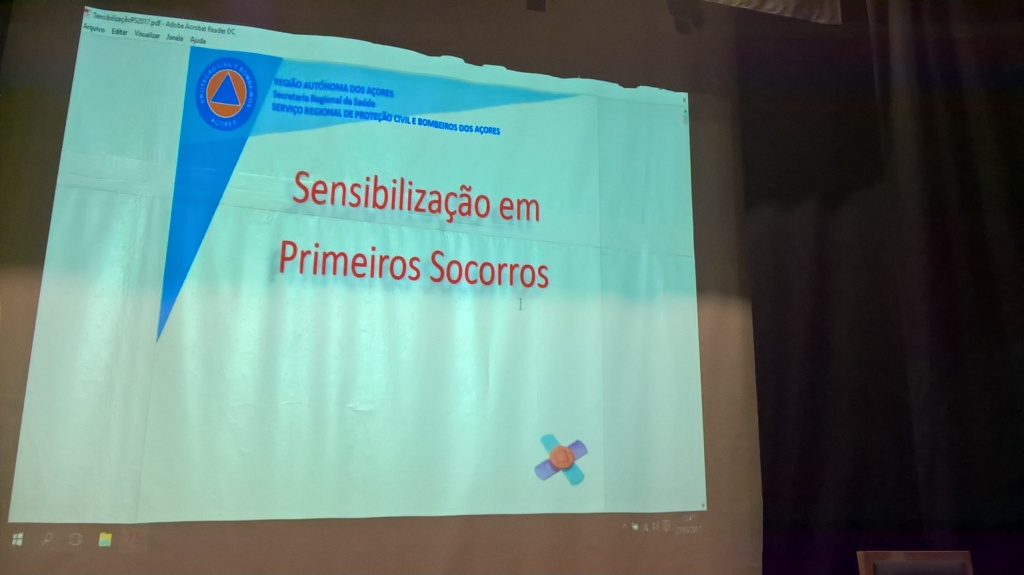 Imagem de destaque: Palestra sobre Primeiros Socorros na ES Lagoa, do dia 27 de Março.