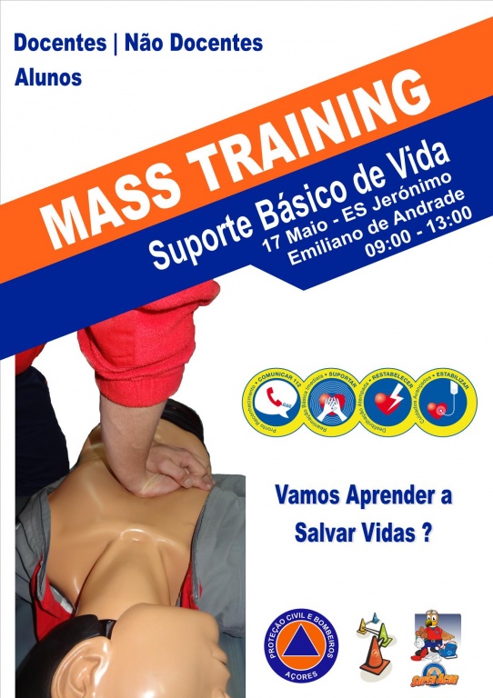 Imagem de destaque: Ação de Mass Training na ES Jerónimo Emiliano de Andrade, no dia 17 de Maio.