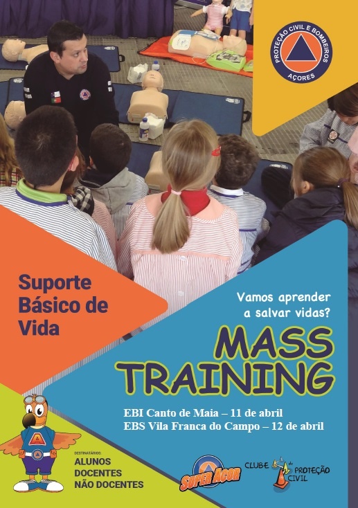Imagem de destaque: Mass Training em SBV, na EBI Canto da Maia e na EBS Vila Franca do Campo, nos dias 11 e 12 de abril