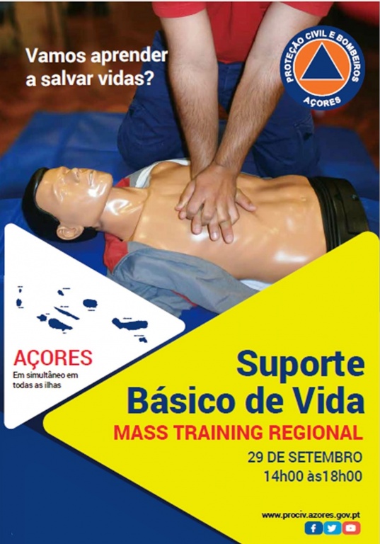 Imagem de destaque: Proteção Civil promove Mass Training em SBV em todas as ilhas dos Açores em simultâneo