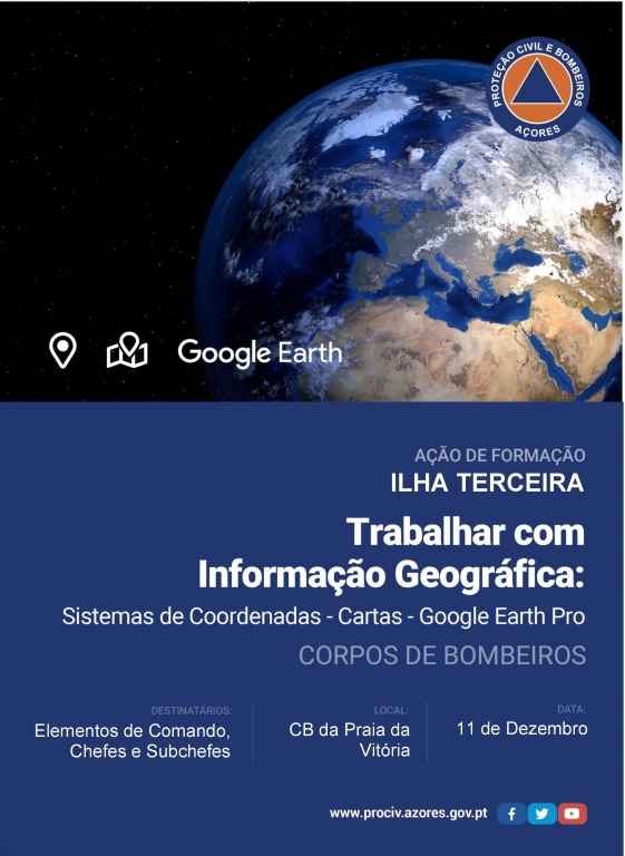 Imagem de destaque: Bombeiros da Praia da Vitória e de Angra do Heroísmo recebem curso de Introdução à Informação Geográfica do SRPCBA
