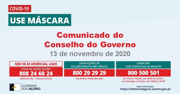 Imagem de destaque: Comunicado do Conselho do Governo