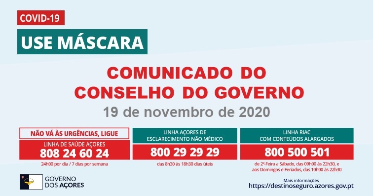 Imagem de destaque: COVID-19: Comunicado do Governo dos Açores